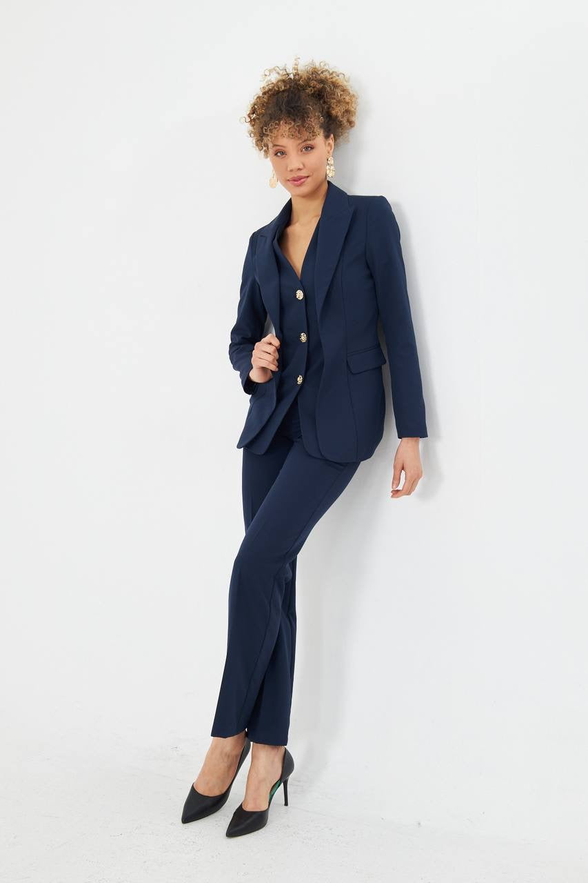 Ensemble Tailleur 3 Pièces Veste Droite