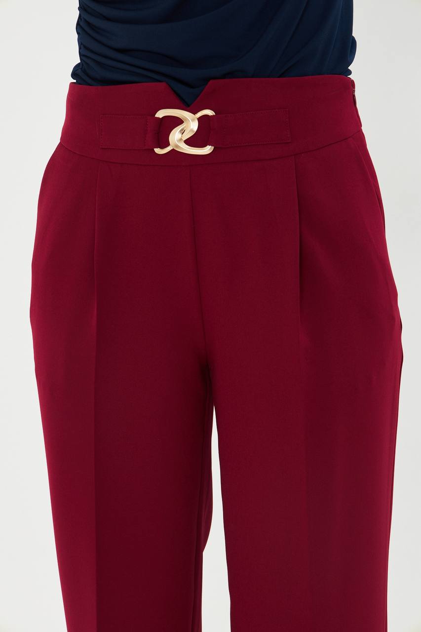 Pantalon tailleur femme chic – Bordeaux élégant